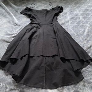 off shoulder black dress